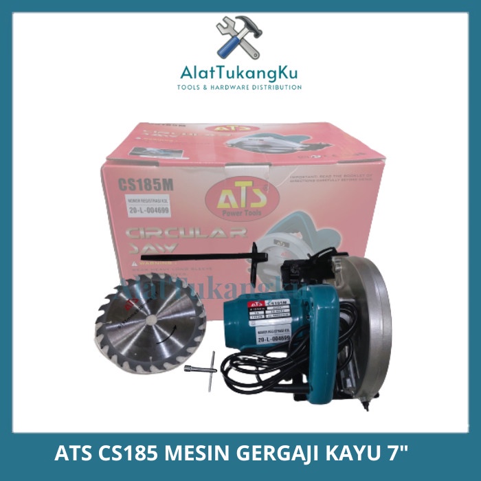 ATS Mesin Gergaji Listrik 1100 Watt Circular Saw 7" Mesin Potong Kayu / Alat Mesin Pemotong Kayu Ele