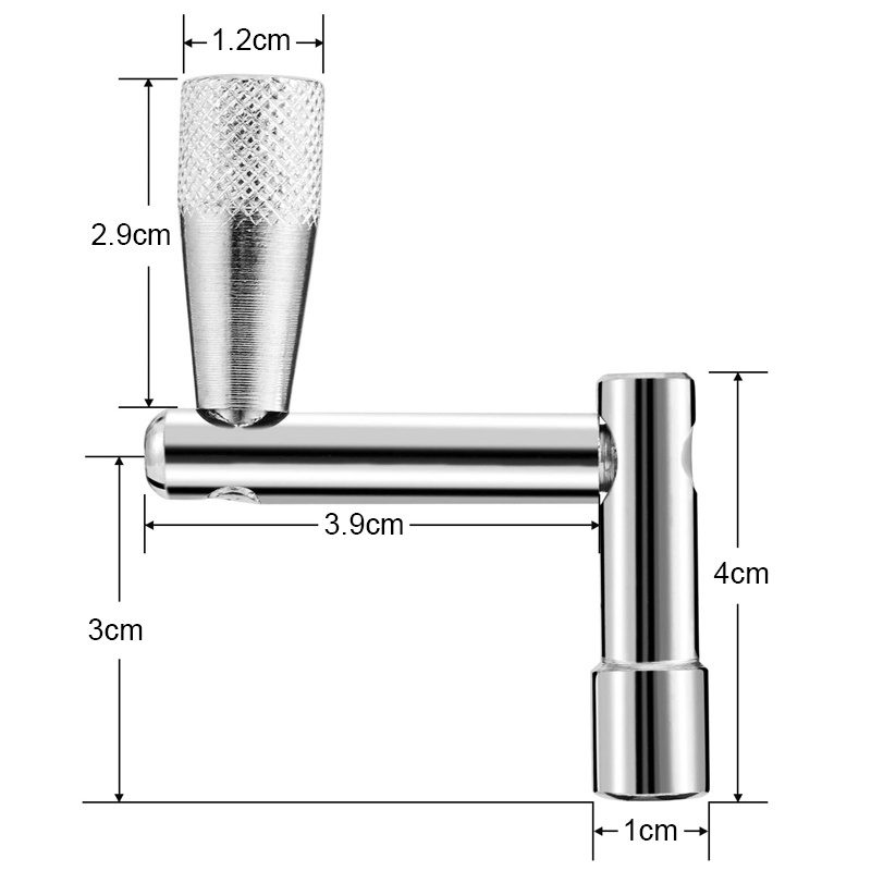 4 Pcs / lot Kunci Kepala Drum Dengan 3 Pcs Alat Penyetem Bentuk T Mulut Persegi 5.5mm Universal 1pc Z