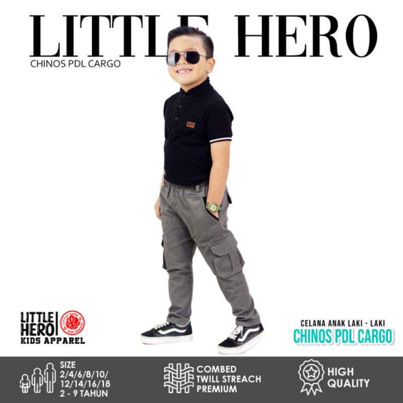 (1- 9Tahun) Celana Chino Cargo Pdl Panjang Anak Laki-laki Cowok Little Hero Chinos PDL 1-9 Tahun