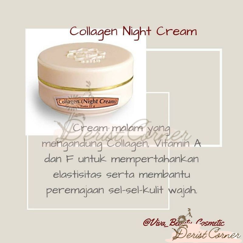Viva Collagen Night Cream | Cream Malam Kolagen Viva Cosmetics