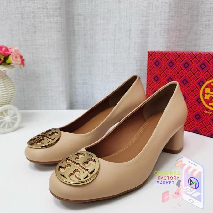 Sepatu TORY BURCH Benton Pump Heels Shoes Tan 100% ORIGINAL Termurah