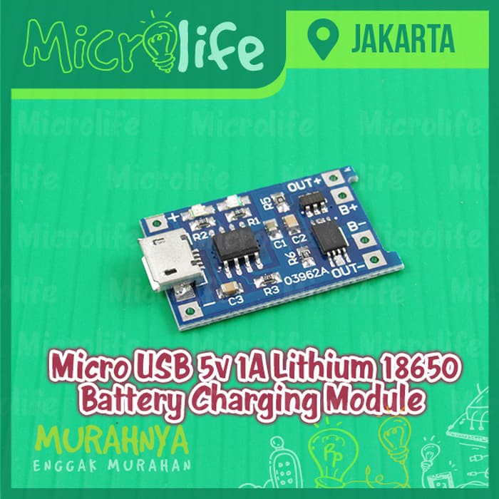 18650 Micro USB 5v 1A Lithium Battery Charging Module
