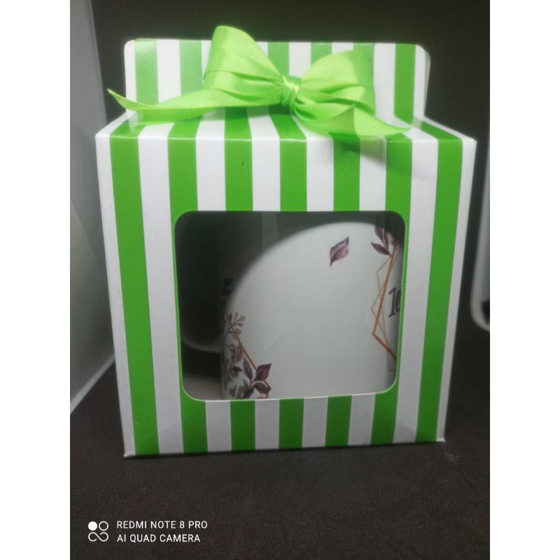 

Mug Custom + Box Hijau + Pita + Bubblewrap + Free Desain