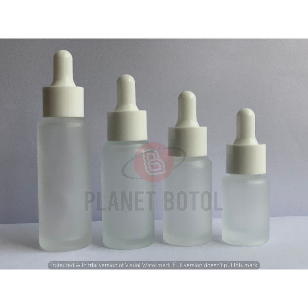 BOTOL TRANSPARENT FROSTED NECK 20 COVER HITAM / PUTIH