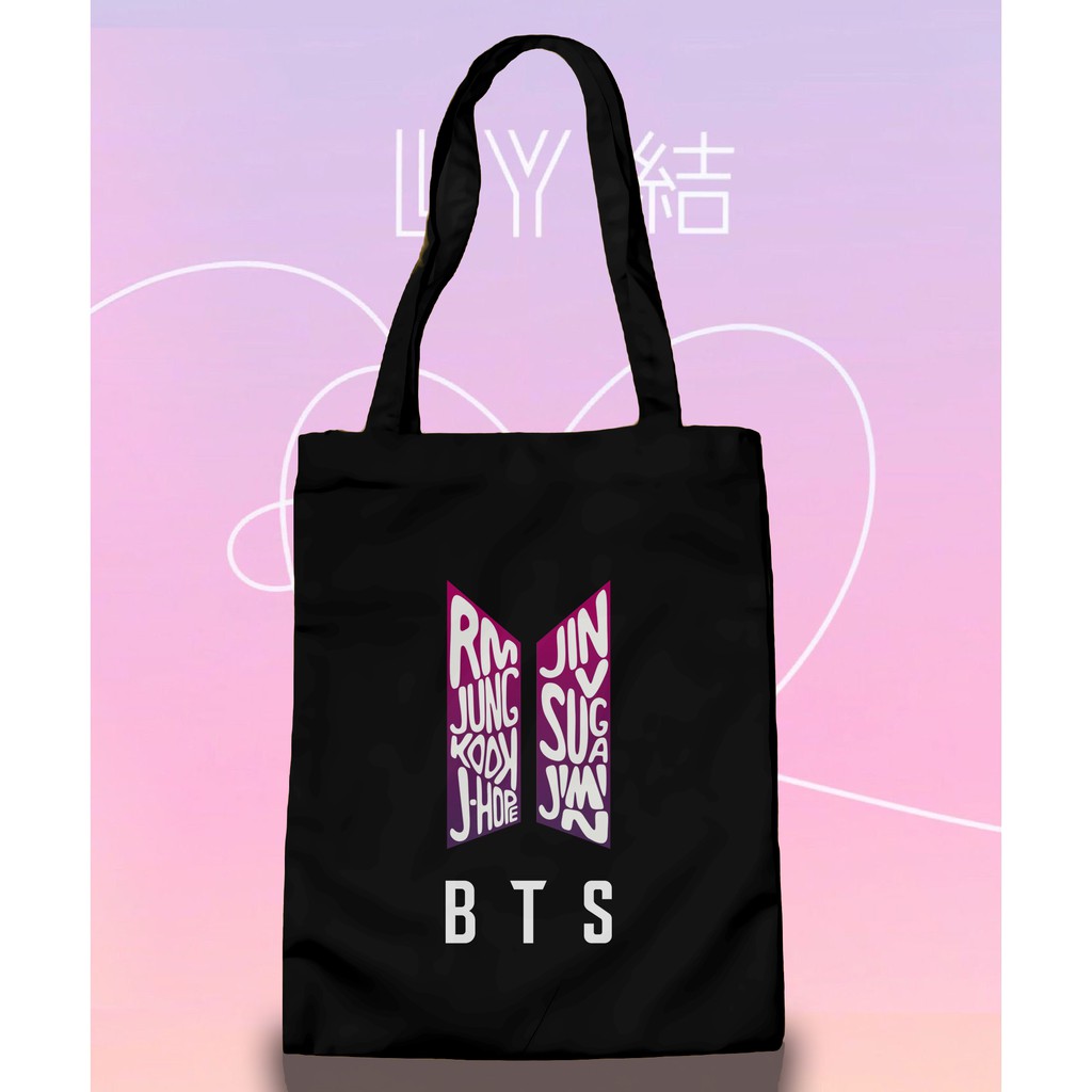 Bts totebag bts typo resleting bahan premium  murah