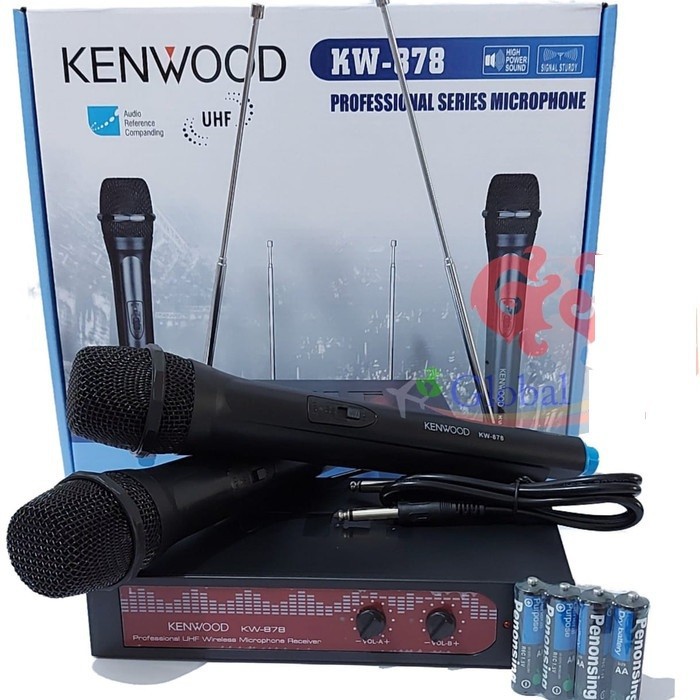 Kenwood Mic Double wireless K- 878 Baterai A2 suara mantap
