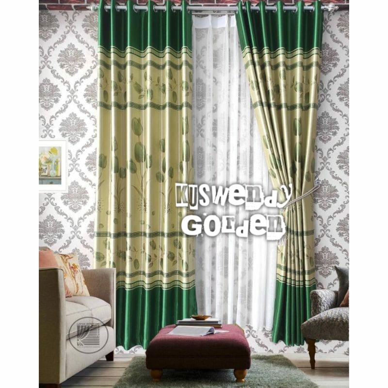 Gorden Blackout Bunga Tulip 100 x 250 cm Tinggi 2.5 meter Hordeng Jendela Pintu Tirai Minimalis