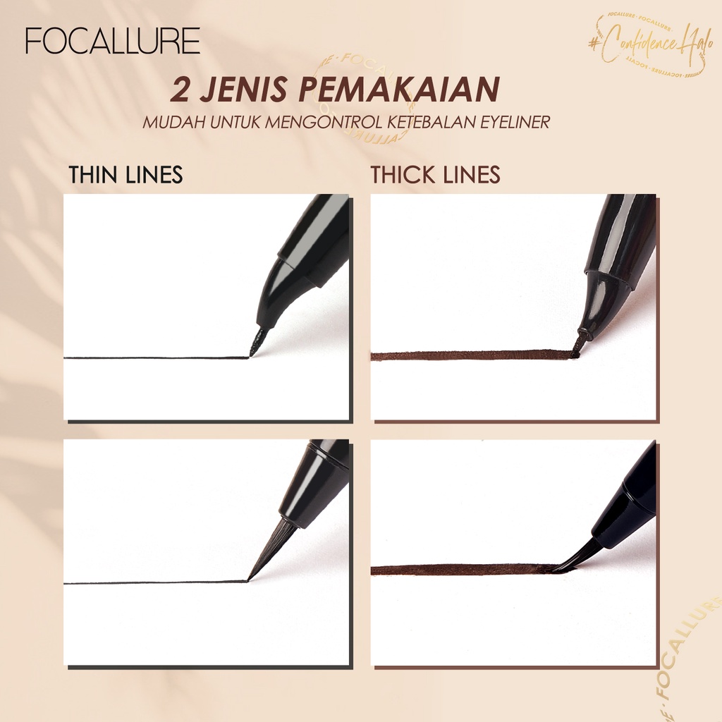 FOCALLURE #ConfidenceHalo tahan air liquid eyeliner FA200