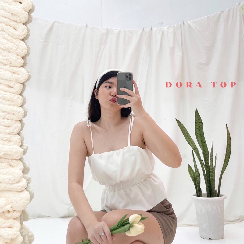 DORA TOP - ATASAN SPAGHETTI STRAPS PREMIUM WANITA