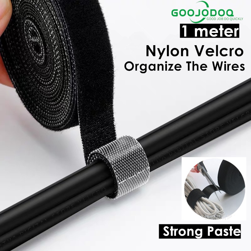 Goojodoq Nylon Cable Ties Cable Winder  1.5cm × 1m Cable Belt  Data Cable Velcro Organizer kabel
