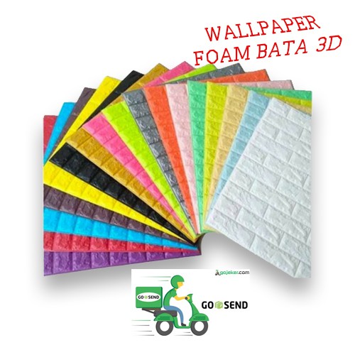 Ready Stok!!! | Wallpaper Dinding Foam 3D Batu Bata Putih | Anti Air | Size 70CM X 77 CM