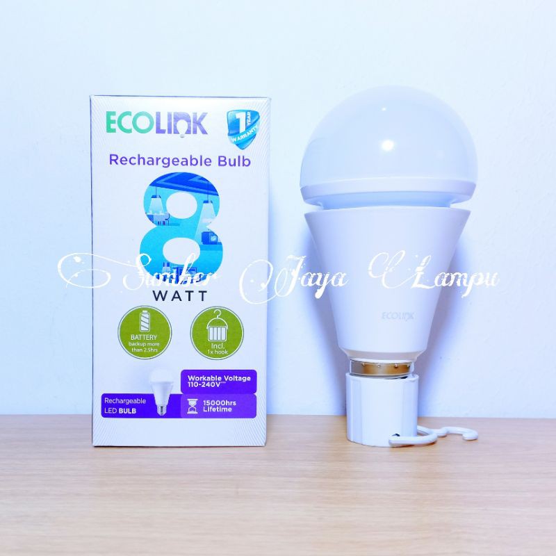 Jual Lampu Led Emergency Ecolink 8 Watt Cahaya Putih Shopee Indonesia 