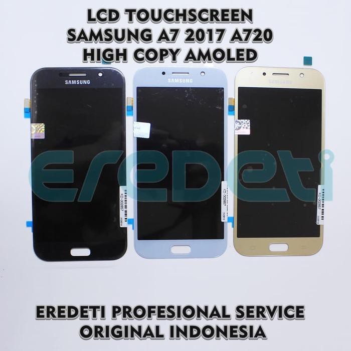 LCD TOUCHSCREEN SAMSUNG A7 2017 A720 HIGH COPY AMOLED KD-002857 - Hitam Terjangkau