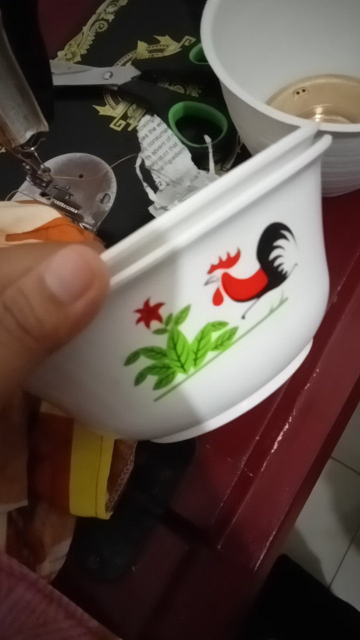 Mangkok Ayam Jago Mangkuk Plastik Tebal Mangkuk Bubur Mangkuk Sup Mangkok Saji Mangkok Mie Mangkok