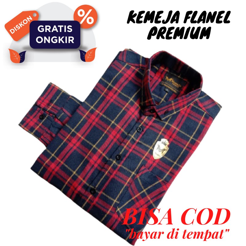 Kemeja Pria terbaru formal kasual YANG LAGI HITS DICARI GAN termurah D9L5 Flanel Kotak kotak Levis