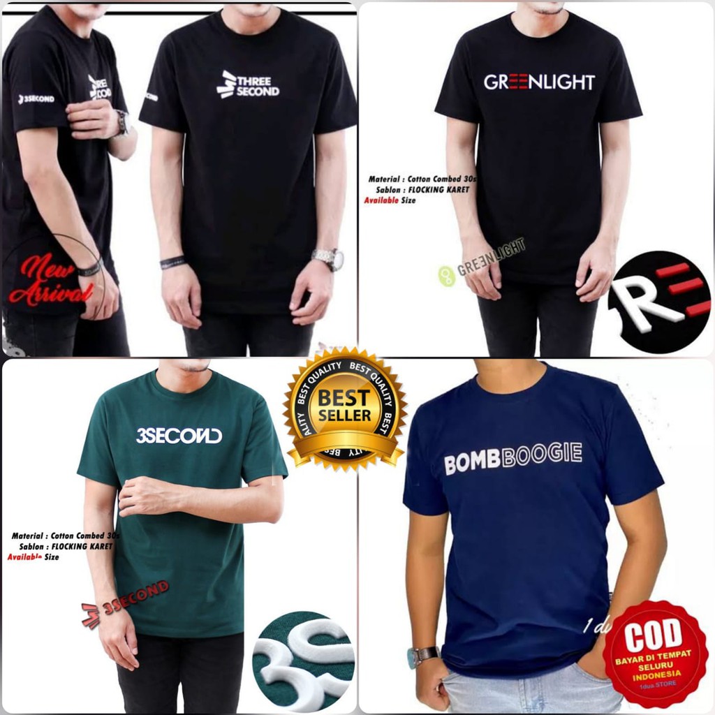 KAOS DITRO BM ORI 3SECOND KAOS PRIA KAOS SHOPEE TERLARIS