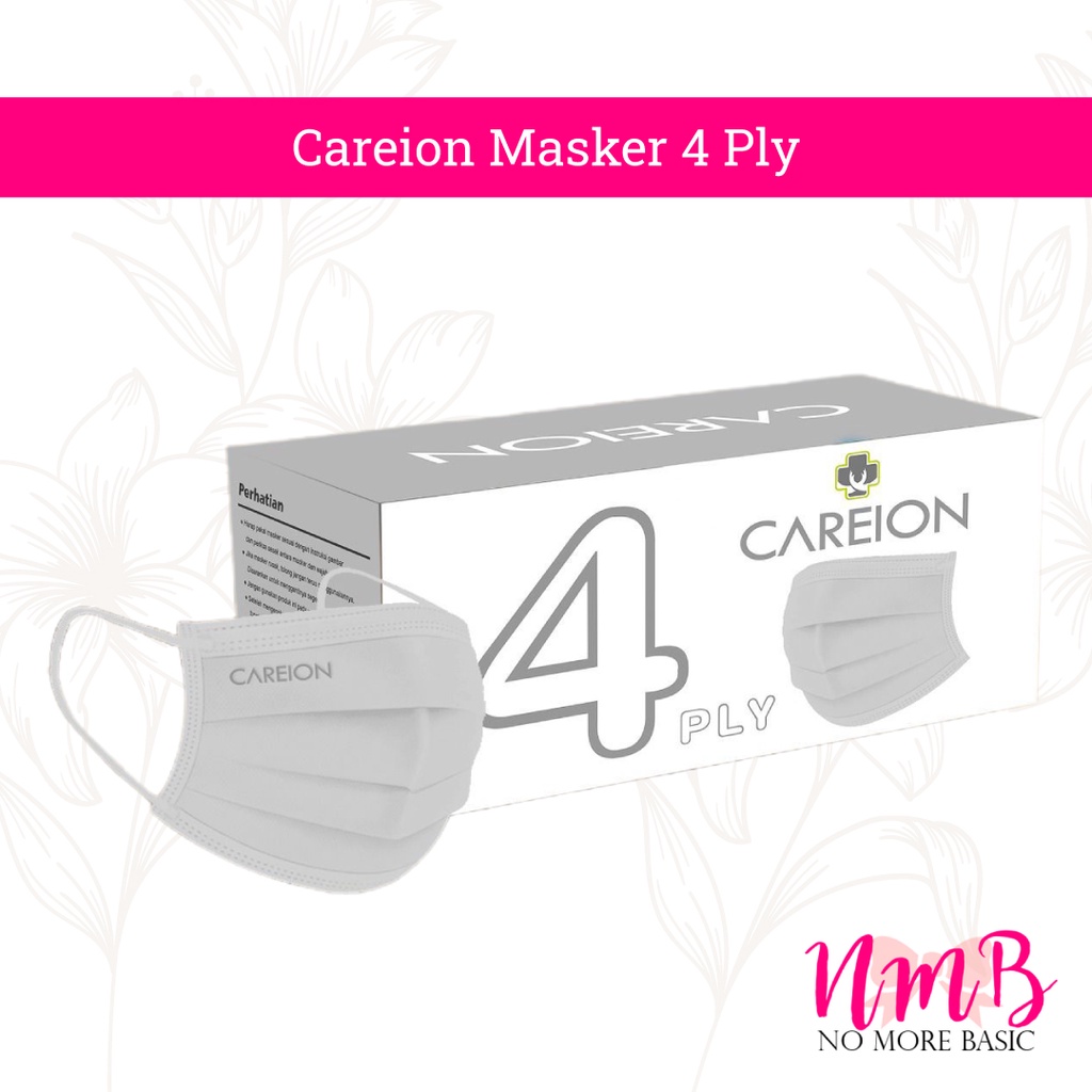 Masker Earloop Careion Embossed 4 Ply isi 50 Pcs