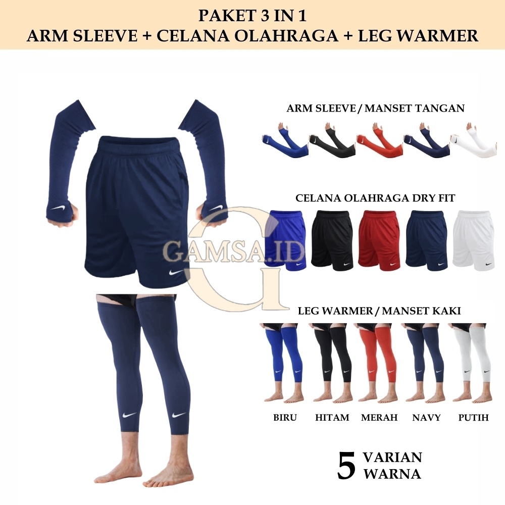 PAKET MURAH LEG WARMER MANSET KAKI PRIA WANITA - ARM SLEEVE HANDSOCK MANGSET TANGAN CELANA PENDEK OLAHRAGA FUTSAL BOLA BASKET