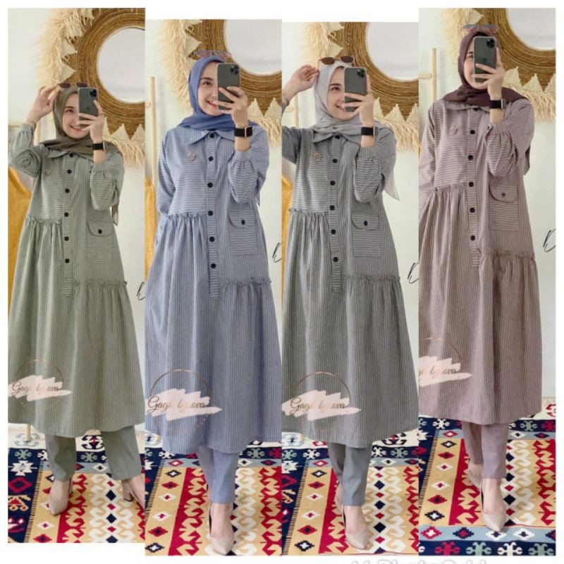 SET / ONE SET / SET CELANA TUNIK / SET DENZA  GAGIL BY OVA ORIGINAL