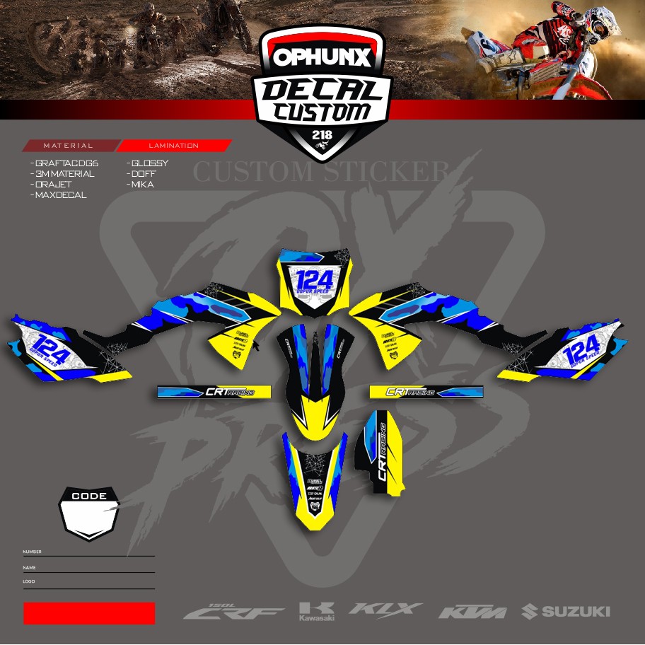 Stiker Decal Kawasaki Untuk KLX 150 BF KLX GORDON KLX DTRACKER KLX (4)