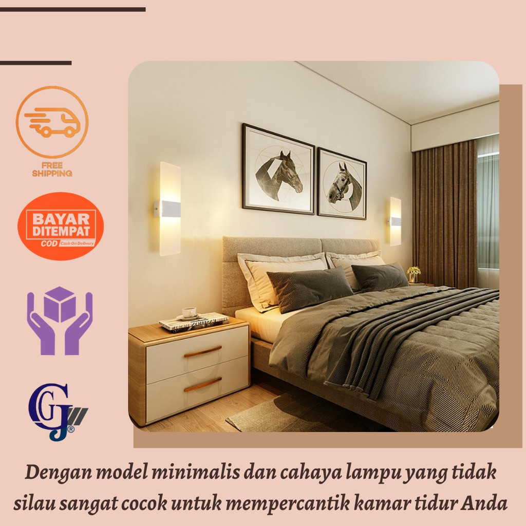 Lampu Hias Tempel Dinding Kamar Teras Minimalis Led 3W