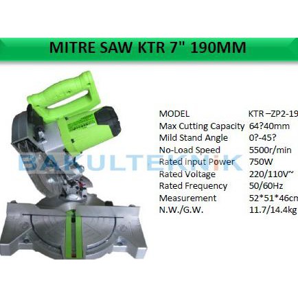 Produk Terbaik] Miter Saw Kentaro 750 Watt