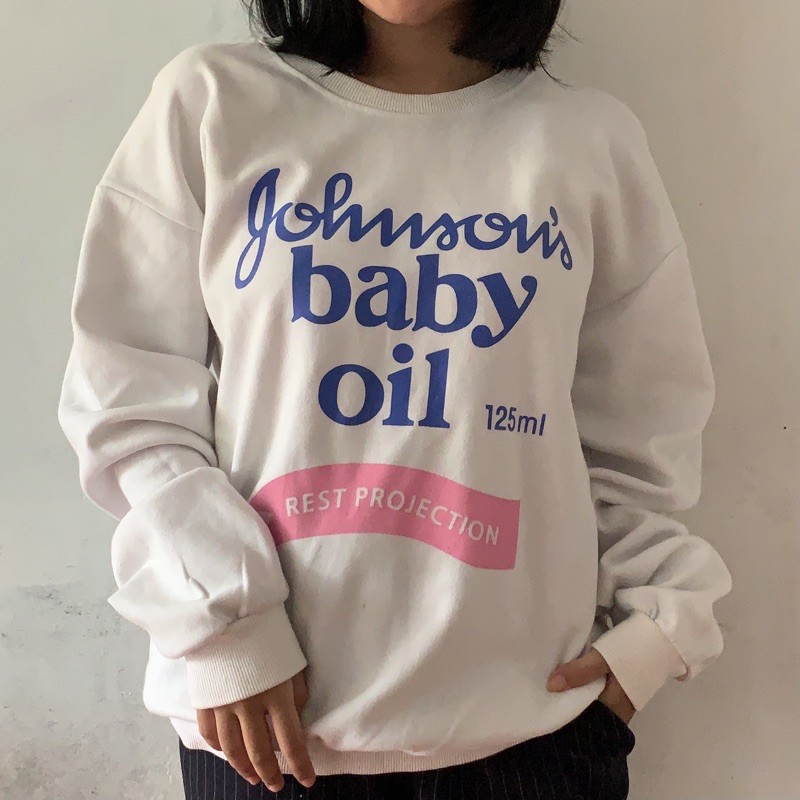 johnson baby oil sweater
