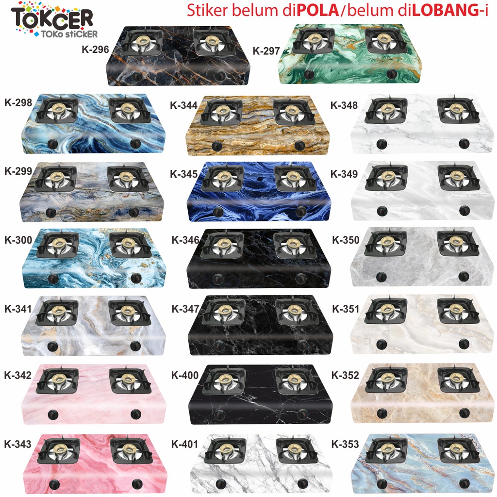 Stiker Kompor 2 Tungku motif MARMER