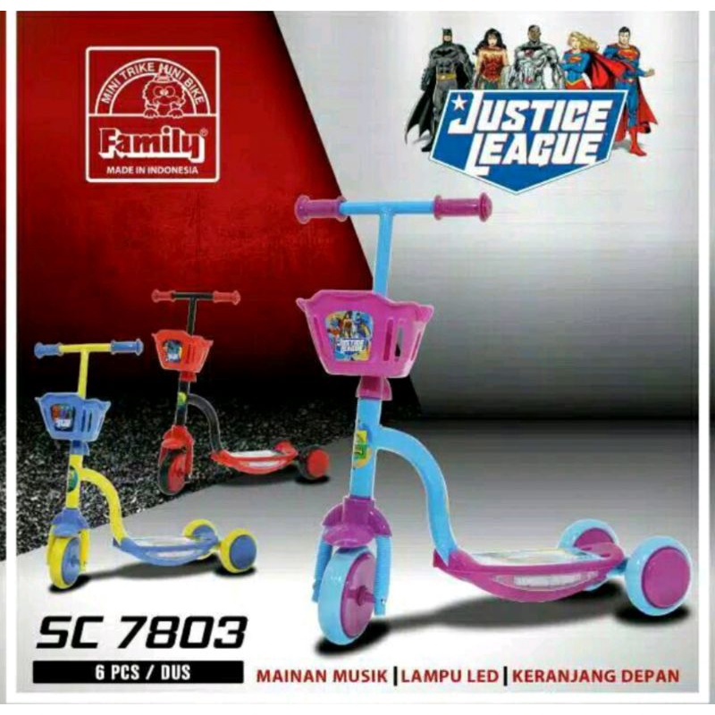 Scooter anak skuter otoped otopet roda 3 Family Justice League SC 7803 SC 7802 SC 7801