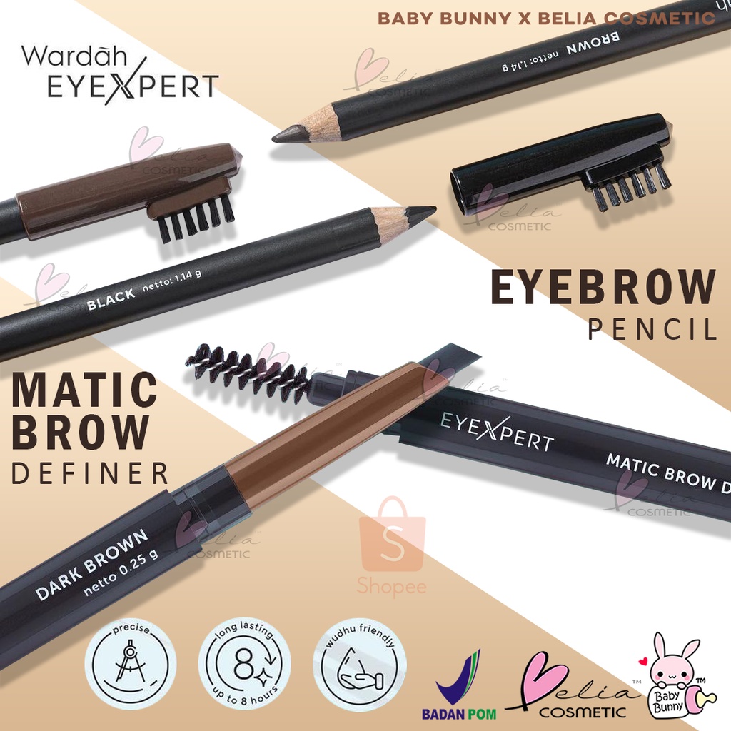 ❤ BELIA ❤ Wardah EyeXpert Matic Brow Definer | Eye Brow Eyebrow pencil (pensil alis) Brown &amp; Black - Pensil Alis Anti Air dan Tahan Lama | BPOM