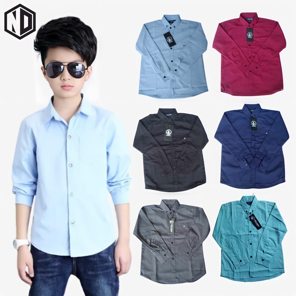 baju anak laki laki kemeja anak laki laki lengan panjang umur 1 12 tahun baju polos anak kemeja anak