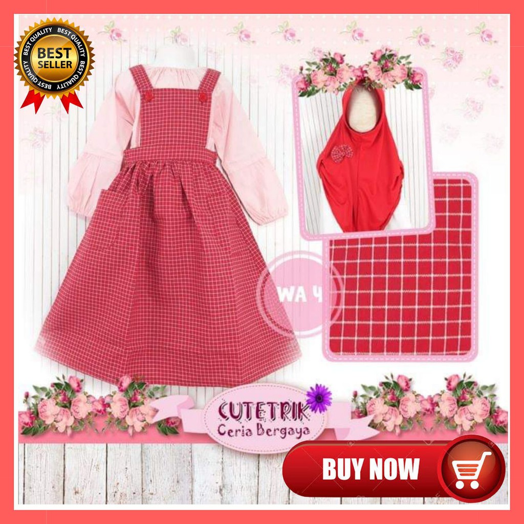 Gamis Anak WA4 Cutetrik Muslim Anak Model Overall CANTIK