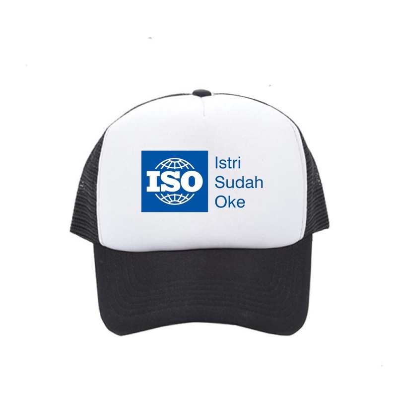 COD Topi Trucker Custom ISO Hitam Putih