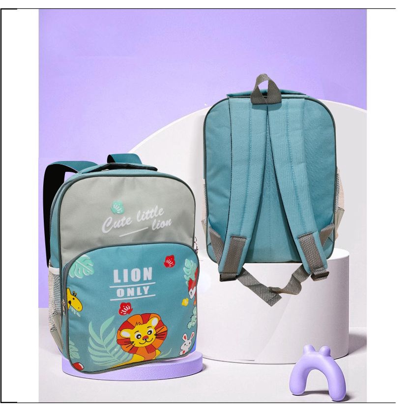 Tas Ransel Anak Tas Sekolah Karakter Motif Lucu Gambar Lion Backpack Anak PAUD TK SD - PG 8921