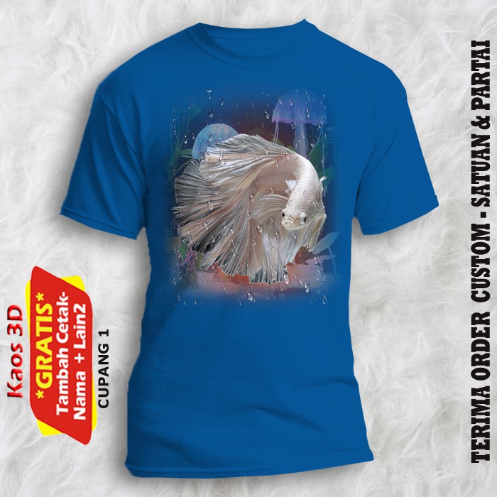 KAOS PECINTA IKAN CUPANG 1 KUALITAS CETAK REAL PICK GAMBAR ORIGINAS 3 DIMENSI UNTUK SEMUA USIA