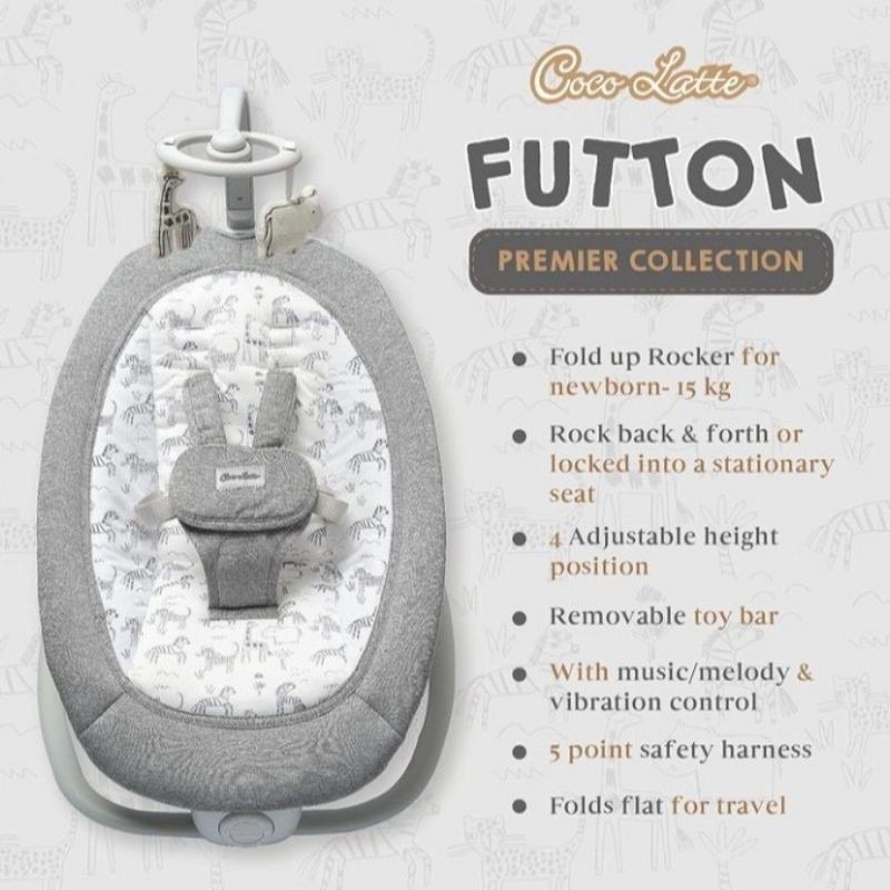 SEWA/Rental Cocolatte Weeler Futton Premier Fold Up Rocker Bouncer Manual Bayi Tempat Tidur Kursi Ay