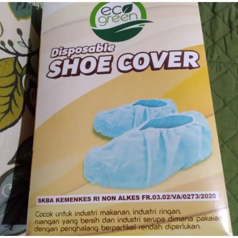 100pcs Izin Menkes Shoe Shoes Cover Penutup Pelindung Sepatu Hijau Non Woven Spunbond Medis Sekali Pakai