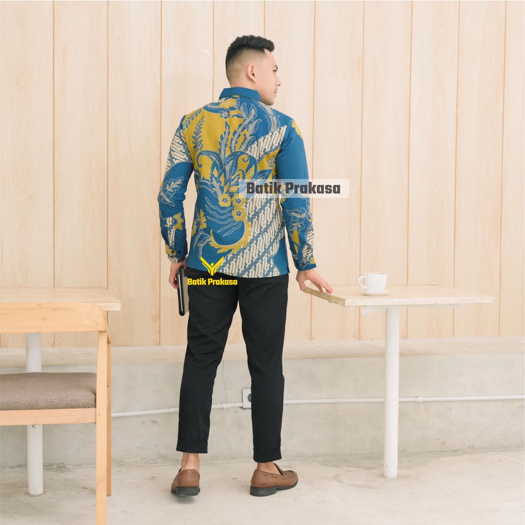 Kemeja Batik Prakasa Motif Trenggana Slimfit Lengan Panjang Batik Solo