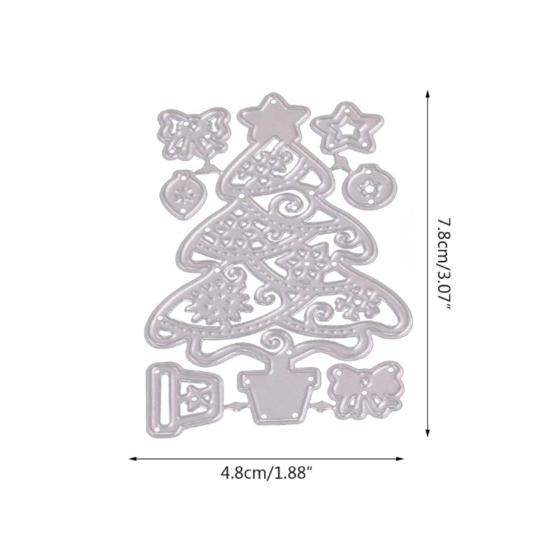 Cetakan Stensil Cutting Dies Motif Pohon Natal Bahan Metal Untuk Scrapbook / Craft DIY