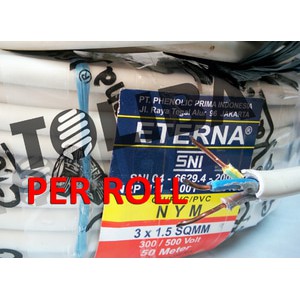 kabel eterna nym 3x1.5 3x1,5 kabel kawat isi 3 / 50meter 50m kabel roll sni