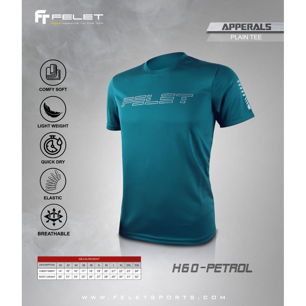 ORIGINAL - Kaos / Baju Olahraga Badminton Pria Dewasa FELET - H60