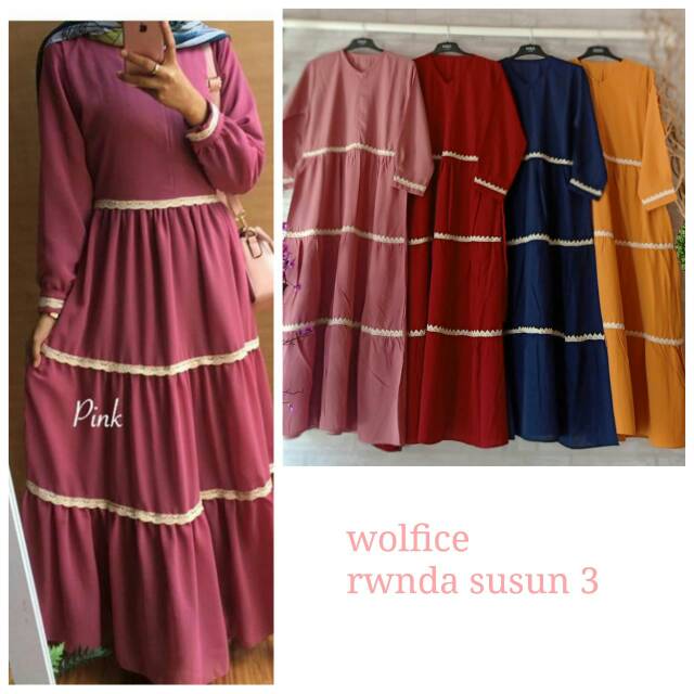 Gamis renda susun