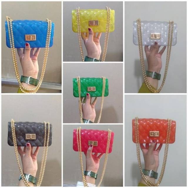 Tas import jelly matte glossy transparan tas murah 2019