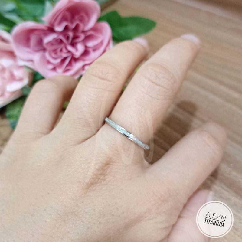 Cincin Titanium Pasir Tipis (size 5-10) CC639