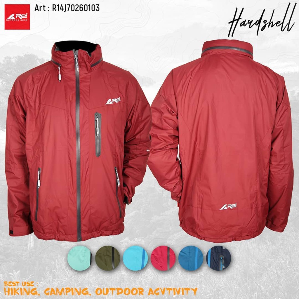 Jaket Rei Hardshell Polar gunung hiking Travelling outdoor motor