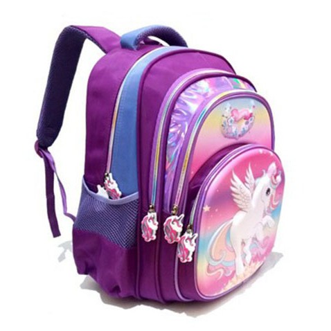 Tas Ransel Sekolah SD Anak Perempuan (16inch) KUDA AJAIB Love Sun Snow Four TIMBUL 4Resleting Kantung Besar