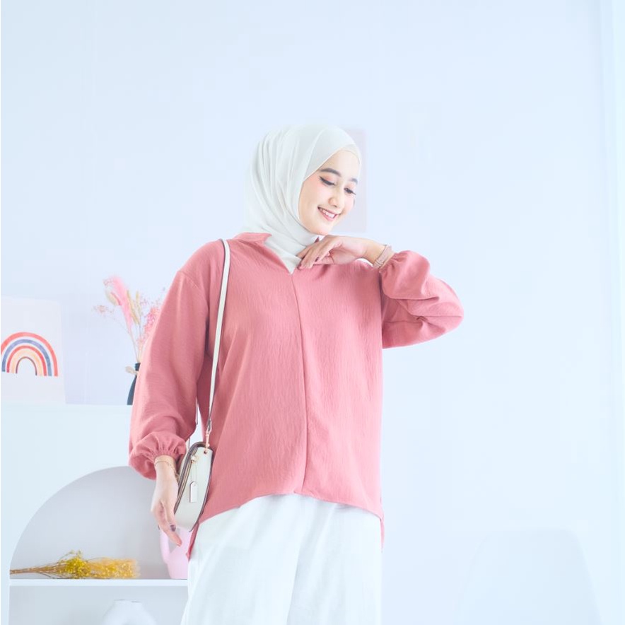 (AMD) BLOUSE ROSENA CRINCLE AIRFLOW ATASAN WANITA