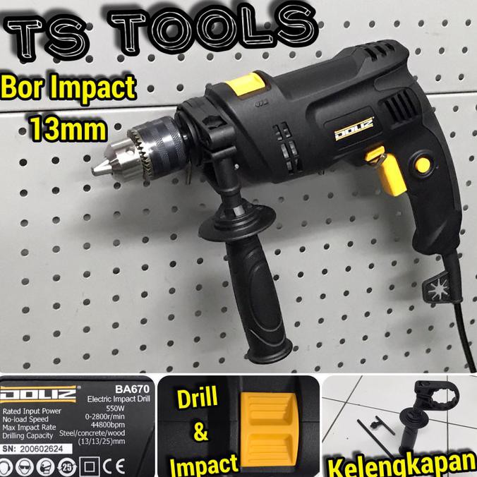 Doliz BA 670 BA670 Mesin Bor Tembok Beton Impact Drill 13mm Doliz