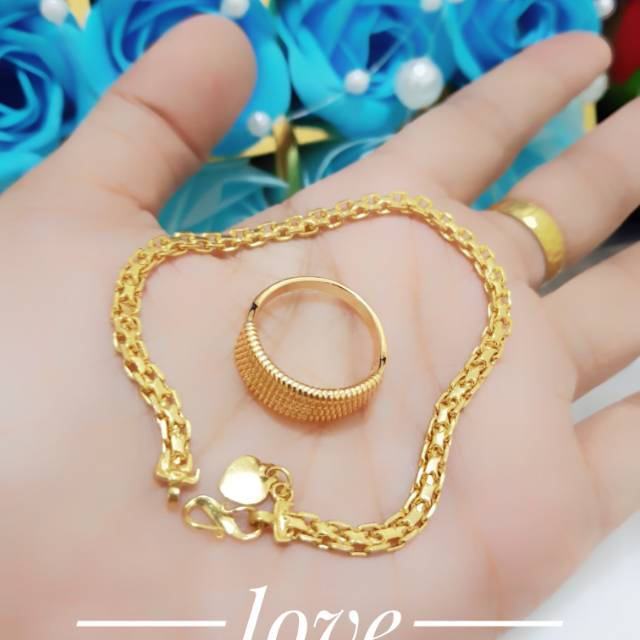 Xuping gelang cincin lapis emas 24k