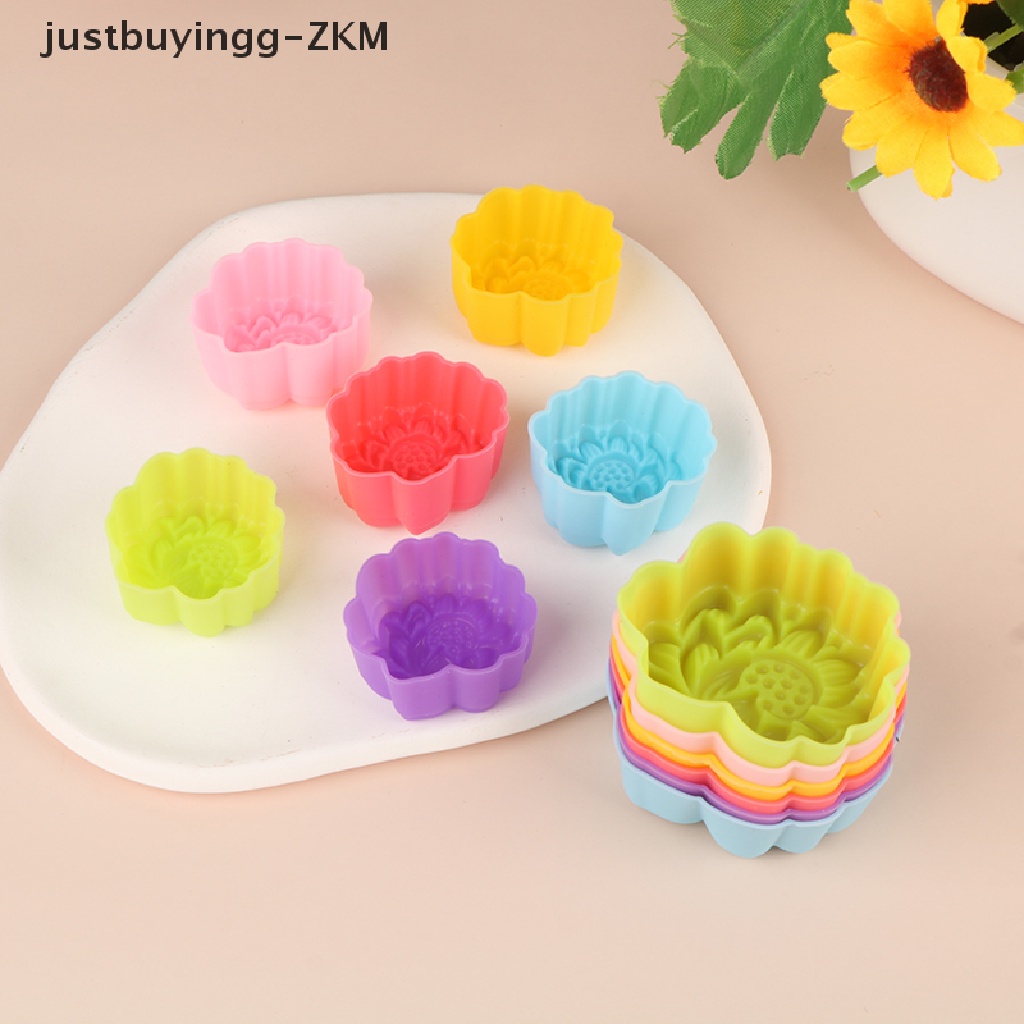 5 Pcs Cetakan Kue Muffin Bentuk Lotus Bahan Silikon Ukuran 3 / 5cm Non Reusable